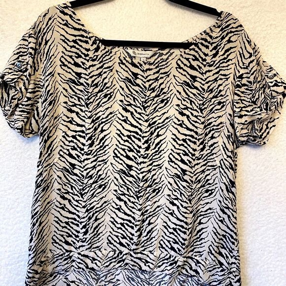 BCBG MAXAZRIA Women Peplum Top Blouse Tank Small Sleeveless Black‎ Rayon - Picture 3 of 9